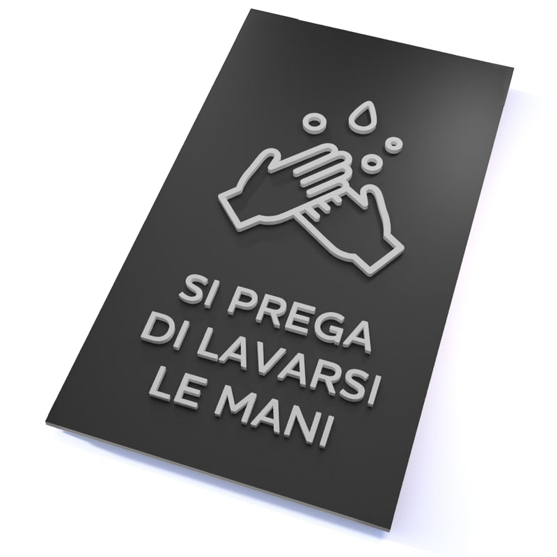 Italian / frosted black / Please Wash Your Hands 2