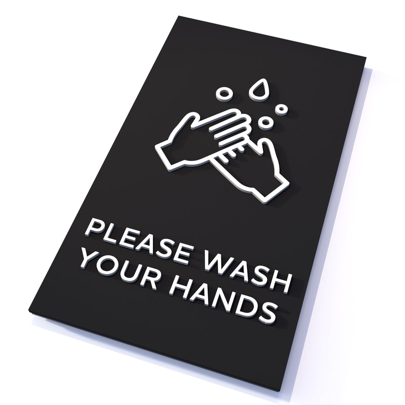 English / frosted black / Please Wash Your Hands