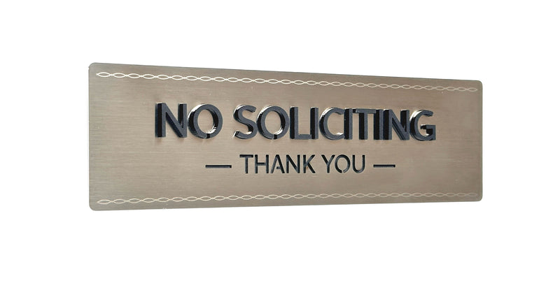 English / BRUSHED STAINLESS / No Soliciting - Contemporary